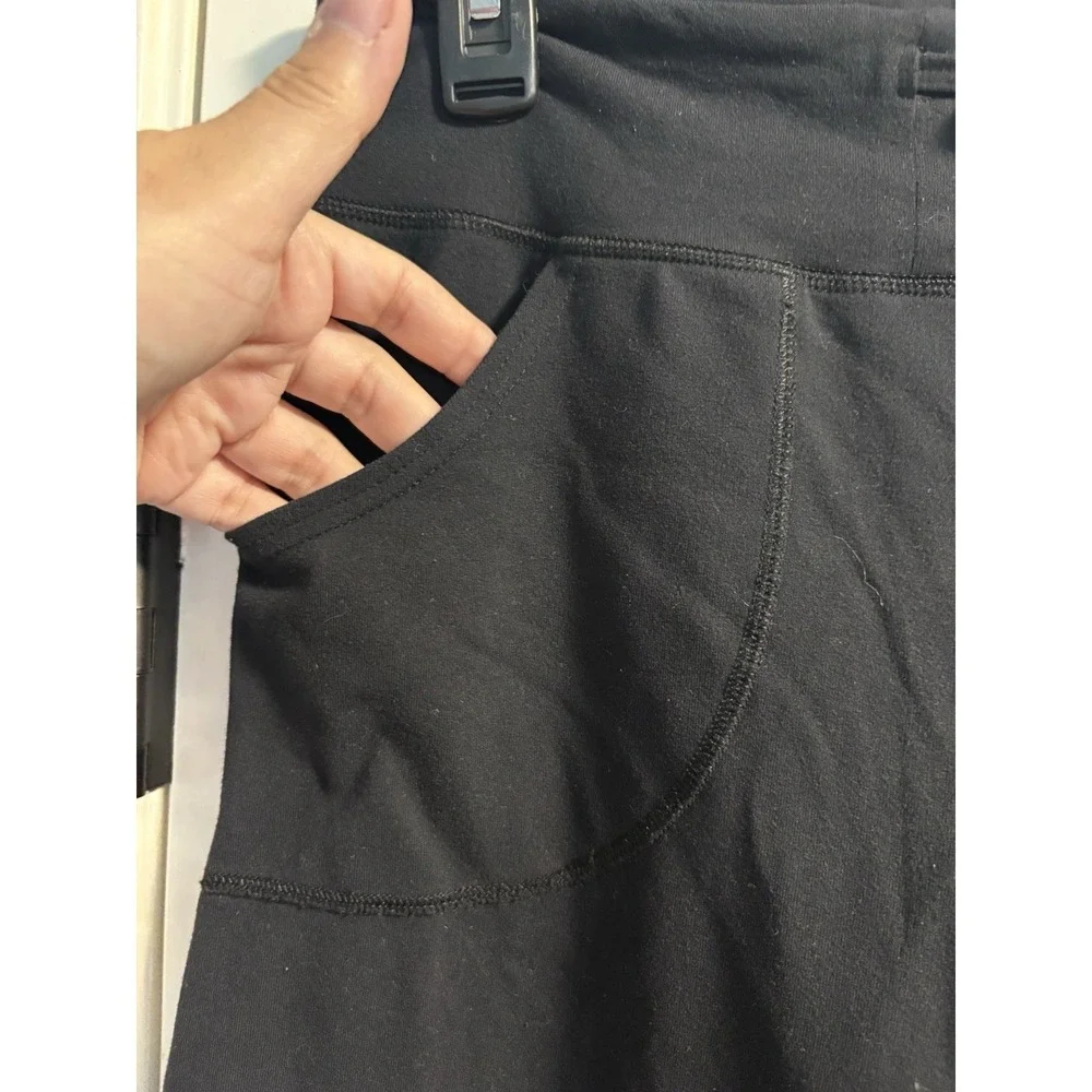 Lululemon Wide Leg Crop Pants Womens 6 Black Drawstring Pockets Yoga Athleisure